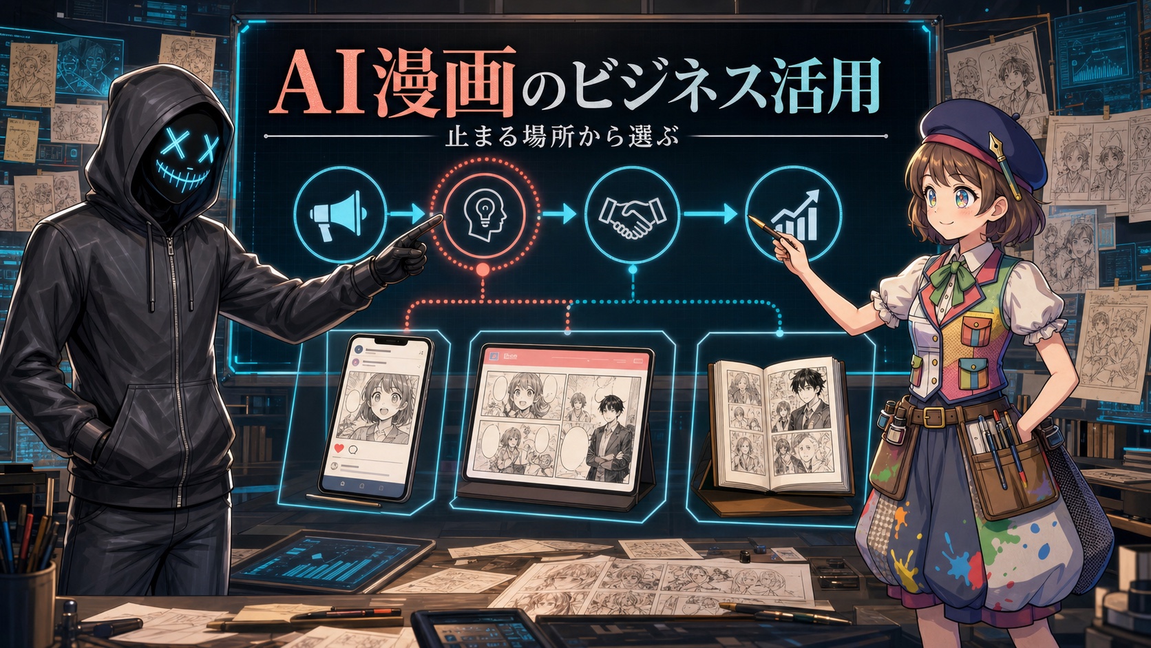 AI漫画のビジネス活用｜広告・LP・Kindleの使い分けのアイキャッチ