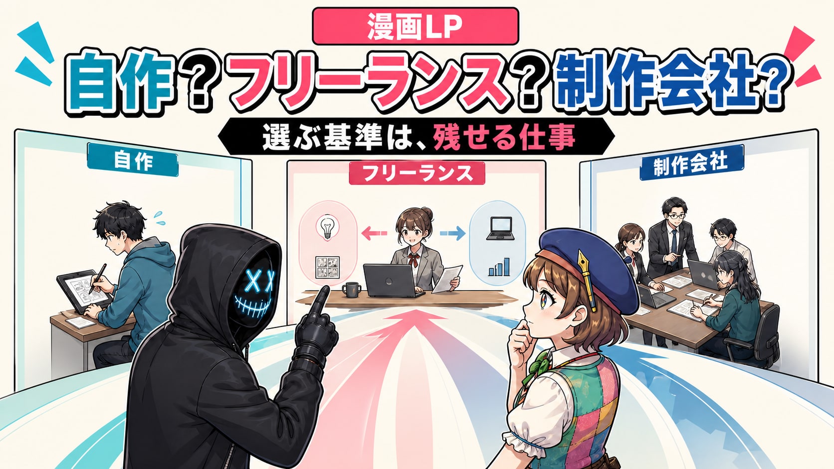 漫画LPは自作・フリーランス・制作会社のどれがいい？依頼先の選び方のアイキャッチ