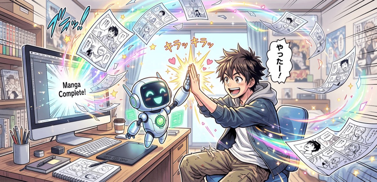 AI漫画の作り方完全ガイド｜ツール・手順・収益化まで【2026年版】のアイキャッチ