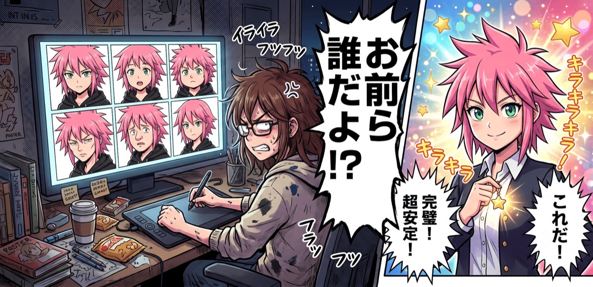 AI漫画のキャラクターを固定する方法｜一貫性を保つ全テクニックのアイキャッチ